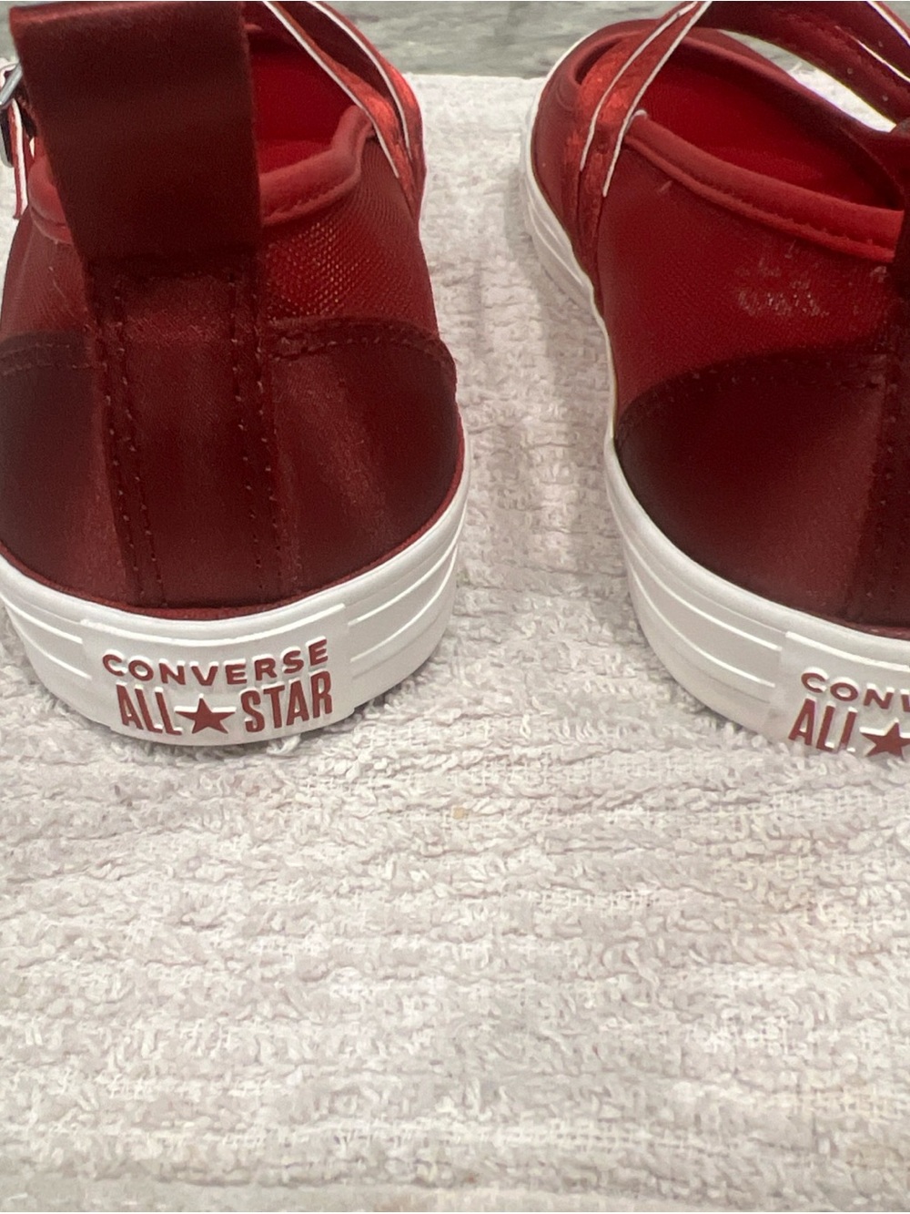 Converse Women's Red Mary Jane Flats with Strap - Picture 4 of 10